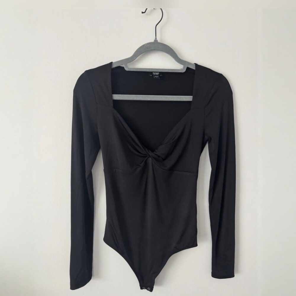 New WO Tags - Express Body Contour Twist Front Thong Bodysuit - Small